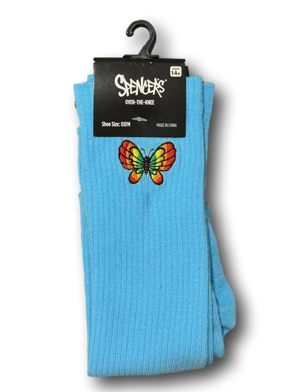 3/$18 Rainbow Butterfly Funny Novelty Over The Knee Socks - NWT